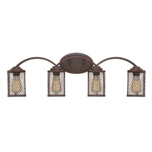 Millennium Lighting 3274-RBZ Akron Four Light Vanity Rubbed Bronze finish