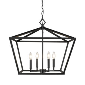 Millennium Lighting 3294-MB Four Light Lantern Matte Black finish