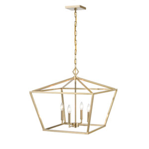 Millennium Lighting 3294-MG Four Light Lantern Modern Gold finish