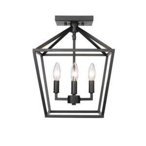 Millennium Lighting 3334-MB Four Light Semi Flush Matte Black finish
