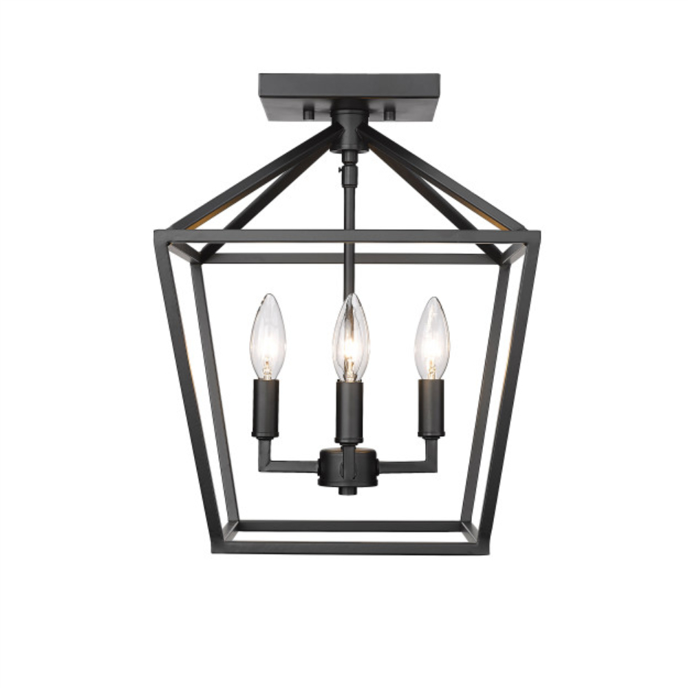 Millennium Lighting 3334-MB Four Light Semi Flush Matte Black finish