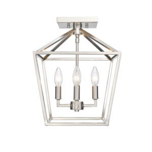 Millennium Lighting 3334-SN Four Light Semi Flush Satin Nickel finish