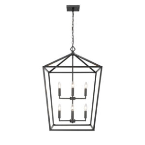 Millennium Lighting 3335-MB Eight Light Lantern Matte Black finish