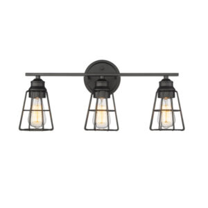 Millennium Lighting 3383-MB Three Light Vanity Matte Black finish