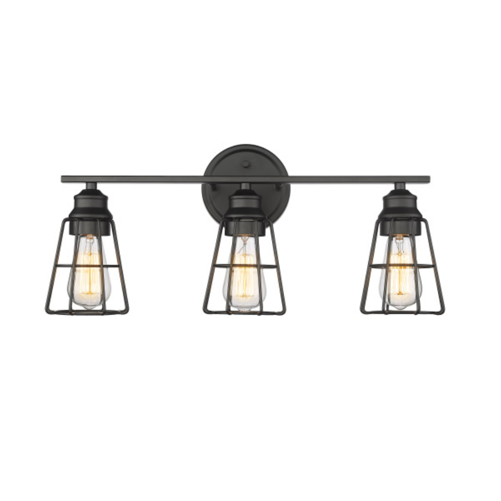 Millennium Lighting 3383-MB Three Light Vanity Matte Black finish
