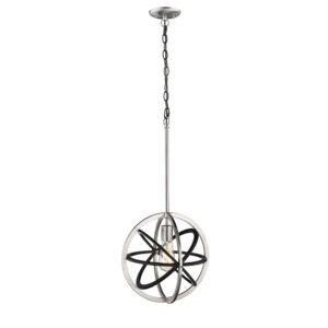 Millennium Lighting 3395-MB/BN One Light Pendant Matte Black finish Brushed Nickel finish