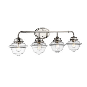Millennium Lighting 3444-PN Neo-Industrial Four Light Vanity Polished Nickel finish
