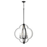 Millennium Lighting 3476-MB/BN Six Light Pendant Matte Black finish Brushed Nickel finish