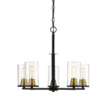 Millennium Lighting 3485-MB/HBZ Pasadena Five Light Chandelier Matte Black finish Heirloom Bronze finish