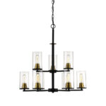 Millennium Lighting 3489-MB/HBZ Pasadena Nine Light Chandelier Matte Black finish Heirloom Bronze finish