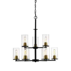 Millennium Lighting 3489-MB/HBZ Pasadena Nine Light Chandelier Matte Black finish Heirloom Bronze finish