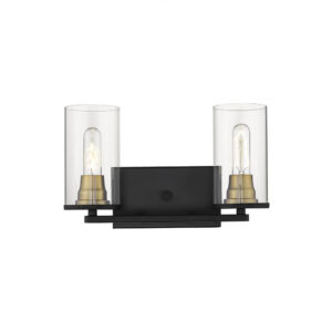 Millennium Lighting 3492-MB/HBZ Pasadena Two Light Vanity Matte Black finish Heirloom Bronze finish