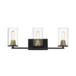 Millennium Lighting 3493-MB/HBZ Pasadena Three Light Vanity Matte Black finish Heirloom Bronze finish