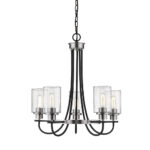Millennium Lighting 3505-MB/BN Clifton Five Light Chandelier Matte Black finish Brushed Nickel finish
