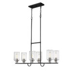 Millennium Lighting 3506-MB/BN Clifton Six Light Linear Matte Black finish Brushed Nickel finish