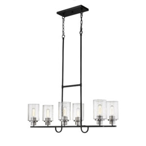 Millennium Lighting 3506-MB/BN Clifton Six Light Linear Matte Black finish Brushed Nickel finish