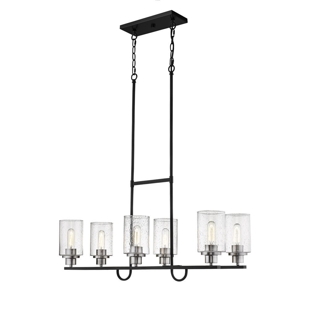 Millennium Lighting 3506-MB/BN Clifton Six Light Linear Matte Black finish Brushed Nickel finish
