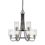 Millennium Lighting 3509-MB/BN Clifton Nine Light Chandelier Matte Black finish Brushed Nickel finish