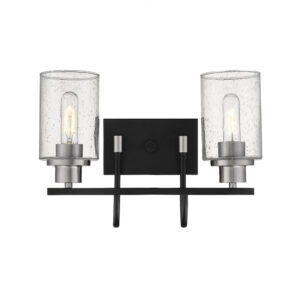 Millennium Lighting 3512-MB/BN Clifton Two Light Vanity Matte Black finish Brushed Nickel finish