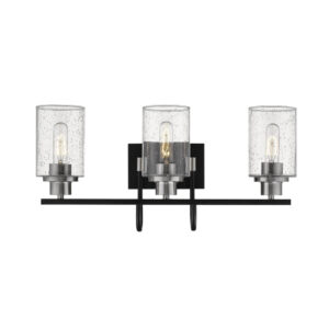 Millennium Lighting 3513-MB/BN Clifton Three Light Vanity Matte Black finish Brushed Nickel finish