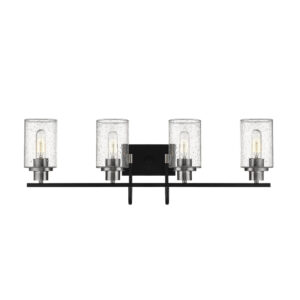 Millennium Lighting 3514-MB/BN Clifton Four Light Vanity Matte Black finish Brushed Nickel finish