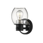 Millennium Lighting 3551-MB/PN One Light Vanity Matte Black finish Polished Nickel Finish