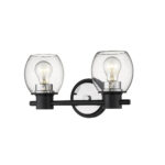 Millennium Lighting 3552-MB/PN Two Light Vanity Matte Black finish Polished Nickel Finish