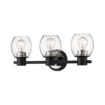 Millennium Lighting 3553-MB/PN Three Light Vanity Matte Black finish Polished Nickel Finish