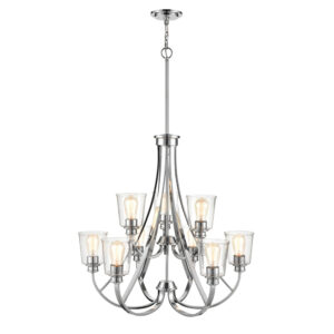 Millennium Lighting 3629-CH Forsyth Nine Light Chandelier Chrome finish