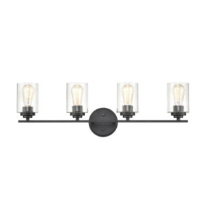 Millennium Lighting 3684-MB Moven Four Light Vanity Matte Black finish