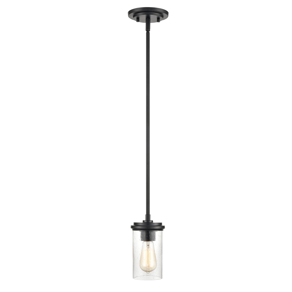 Millennium Lighting 3811-MB Taos One Light MIni Pendant Matte Black finish