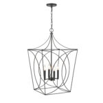 Millennium Lighting 4000-MB Tracy Four Candle Pendant Matte Black finish