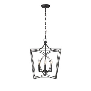 Millennium Lighting 4002-MB Tracy Four Candle Lantern Matte Black finish