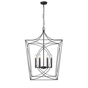 Millennium Lighting 4003-MB Tracy Six Light Lantern Matte Black finish