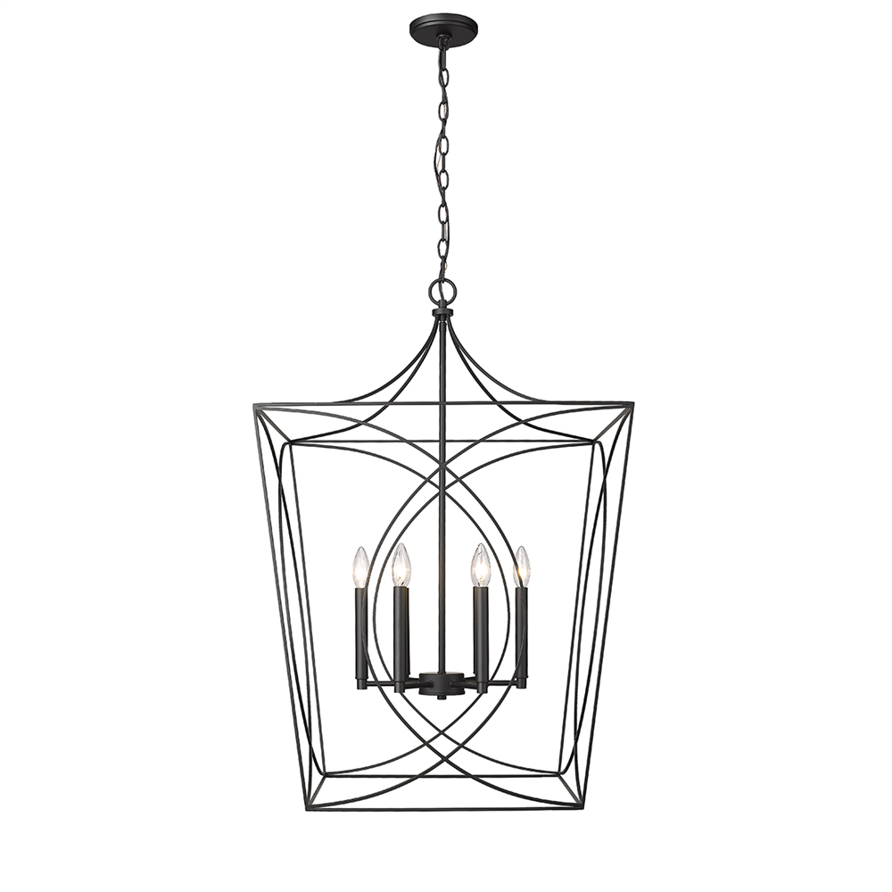 Millennium Lighting 4003-MB Tracy Six Light Lantern Matte Black finish