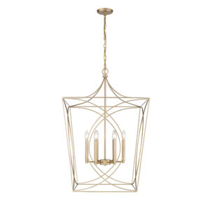 Millennium Lighting 4003-PMG Tracy Six Light Lantern Painted Modern Gold finish