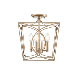 Millennium Lighting 4004-PMG Tracy Four Light Semi Flush Mount Painted Modern Gold finish