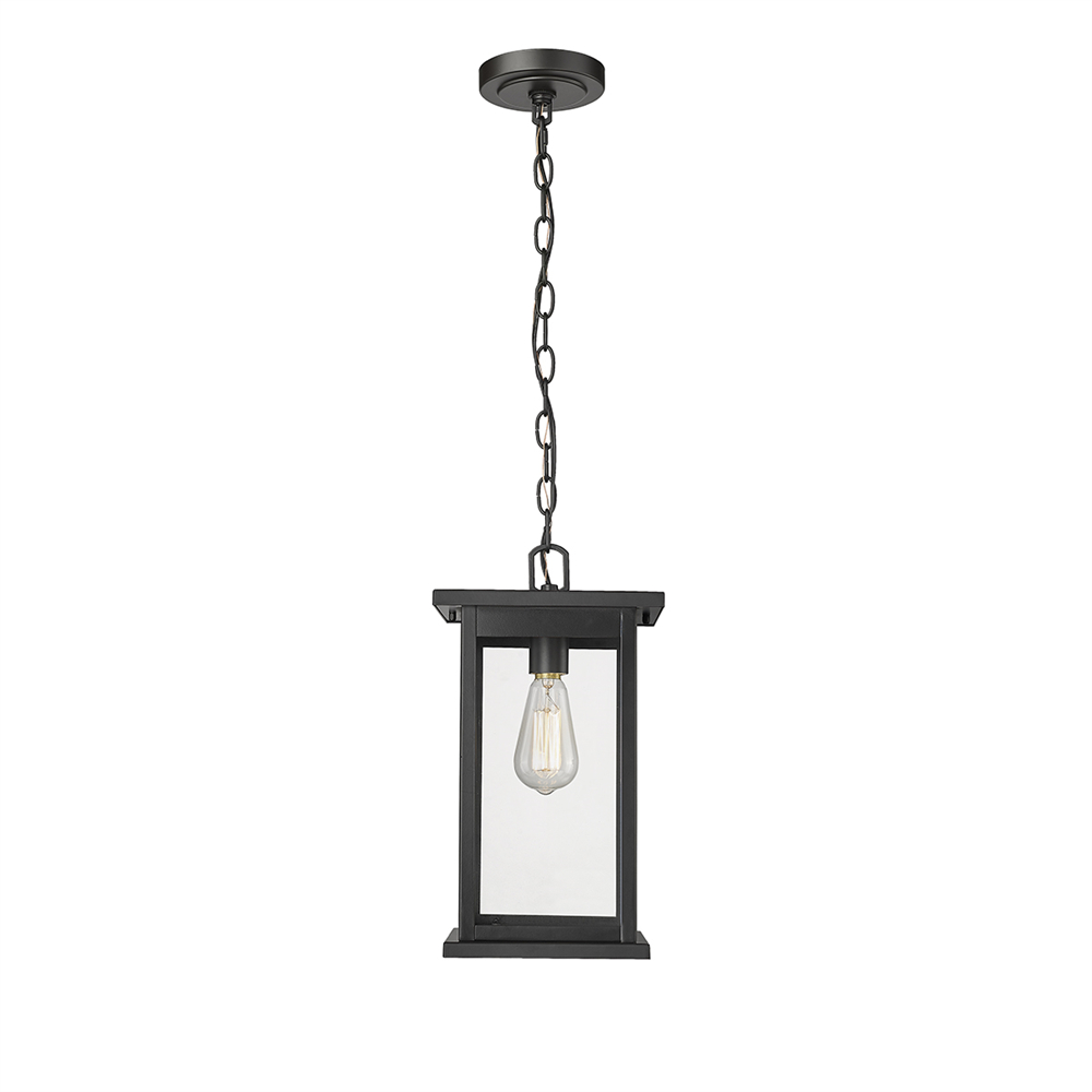 Millennium Lighting 4123-PBK Bowton One Light Outdoor Hanging Lantern Powder Coated Black finish