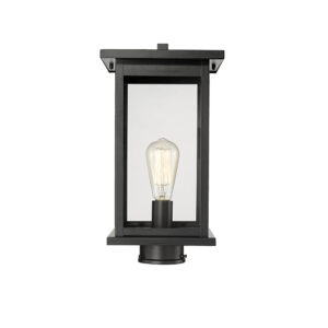 Millennium Lighting 4124-PBK Bowton One Light Outdoor Post Lantern Powder Coated Black finish