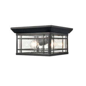 Millennium Lighting 4154-PBK Armington Two Light Outdoor Flush Mount Powder Coated Black finish