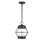 Millennium Lighting 4172-PBK Aremelo One Light Outdoor Pendant Powder Coated Black finish