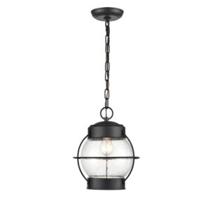 Millennium Lighting 4172-PBK Aremelo One Light Outdoor Pendant Powder Coated Black finish