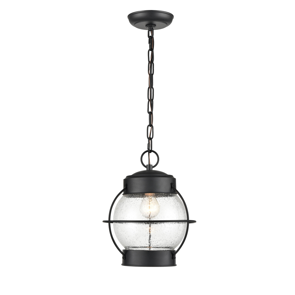 Millennium Lighting 4172-PBK Aremelo One Light Outdoor Pendant Powder Coated Black finish