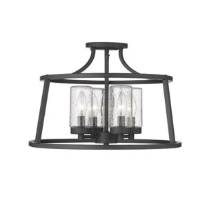 Millennium Lighting 4184-MB Errol Four Light Semi Flush Matte Black finish
