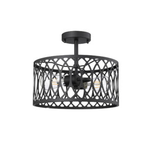 Millennium Lighting 4212-MB Arelyn Two Light Semi Flush Mount Matte Black finish