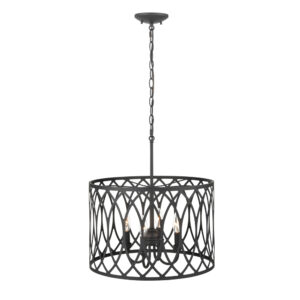 Millennium Lighting 4214-MB Arelyn Four Light Pendant Matte Black finish