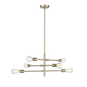 Millennium Lighting 4246-MG Decco Six Light Chandelier Modern Gold finish