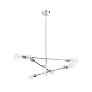 Millennium Lighting 4246-PN Decco Six Light Chandelier Polished Nickel finish