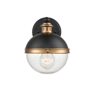 Millennium Lighting 4251-MB/AB Ellmira One Light Wall Sconce Matte Black finish Antique Brass finish