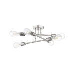 Millennium Lighting 4256-PN Decco Six Light Semi Flush Mount Polished Nickel finish